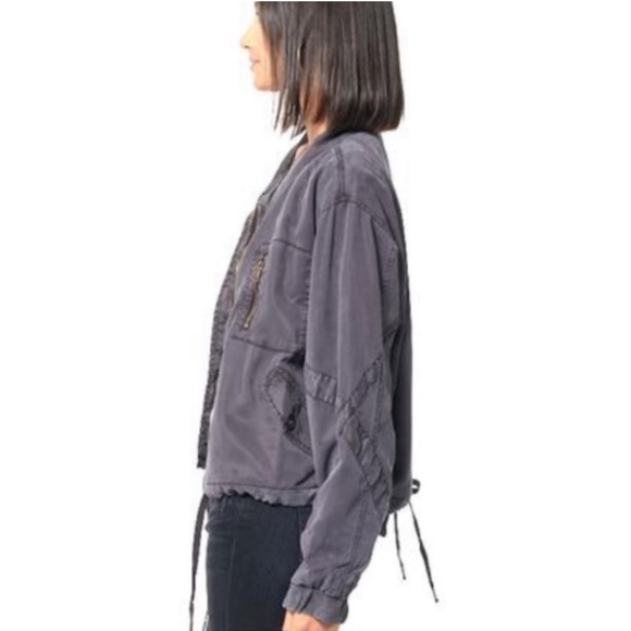 Young Fabulous & Broke Clara Jacket Black Sand Tencel Bomber Utility YFB - Picture 8 of 15